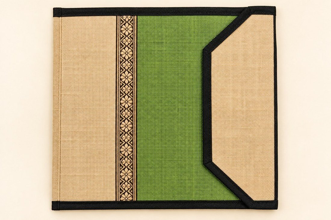 Jute Document Folder with Contrast Panel