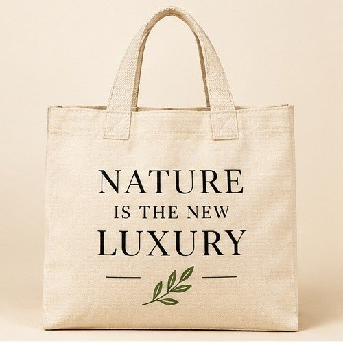 Typography Tote with Contrast Handles