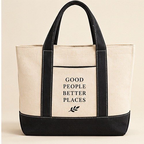 Sun-Kissed Denim Lifestyle Tote - Black Trim Utility