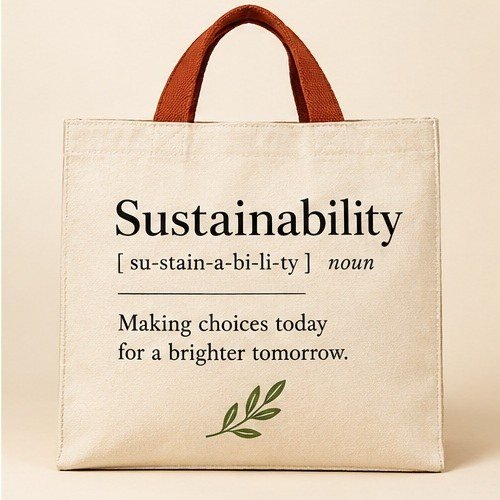 Layered Typography Shopper - Sustainability Definition