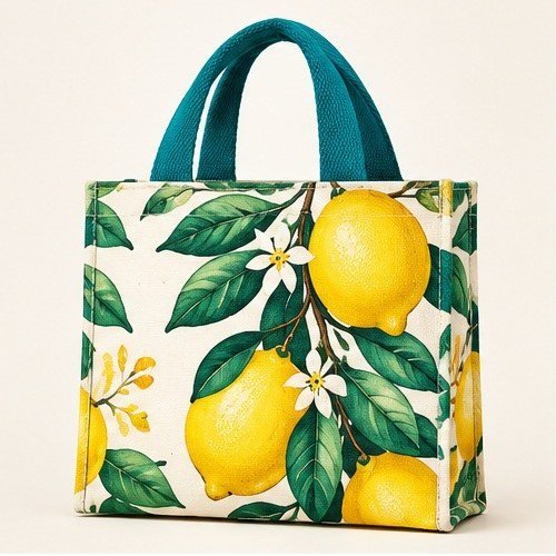 Ornament Print Mini Tote - Lemon Garden