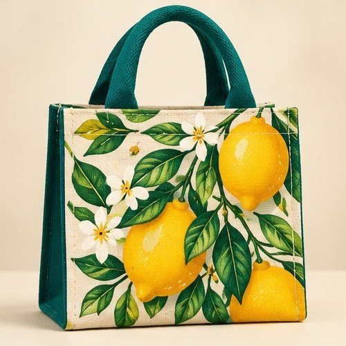 Gold Ornament Mini Tote - Citrus Print