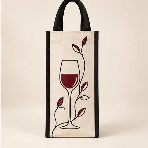 Pour the Holiday Cheer Wine Bag - Wine Glass Motif