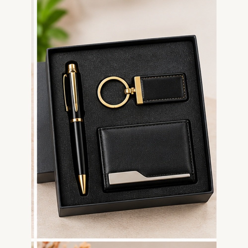 Corporate Gift Combo – Pen, Keychain & Card Holder